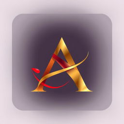 A visually appealing logo design featuring a stylized and artistic letter 'A' as the main focus
