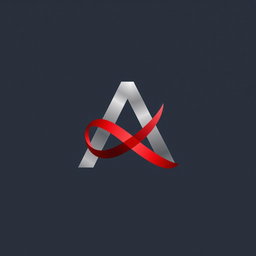 A creative logo design featuring the letter 'A' prominently in the center