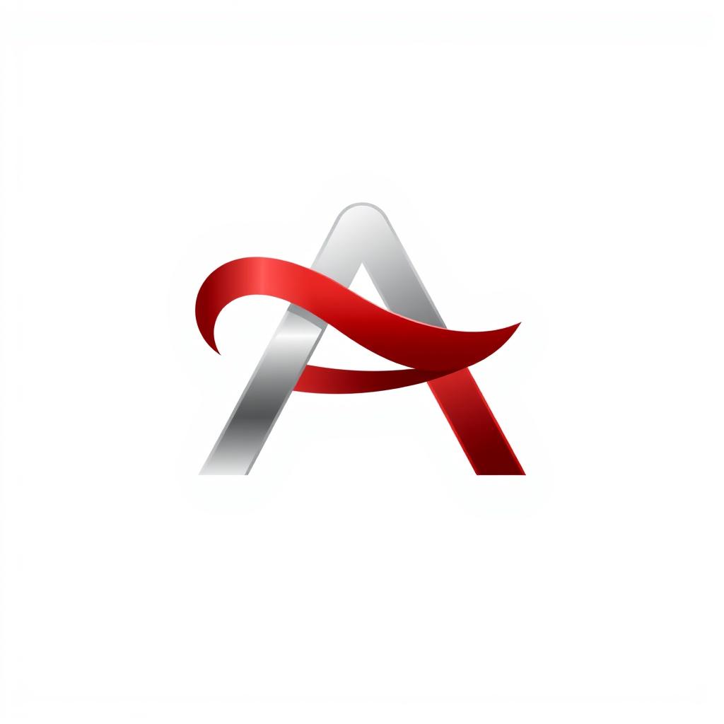 A creative logo design featuring the letter 'A' prominently in the center