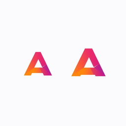 A modern logo design prominently featuring the letter 'A' as the central element