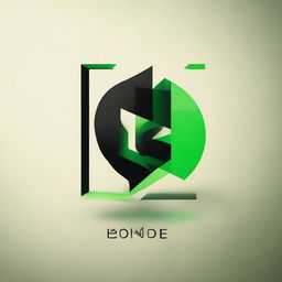 Render the 'BDE' logo in a clean, abstract vector graphic style, showcasing the brand's dynamic energy through the use of black and green.