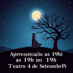 A beautiful and romantic image for a folder cover, depicting a couple kissing atop a hill under a starry night sky