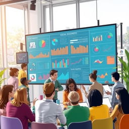 A detailed and visually appealing representation of social diagnostics, depicting various elements such as charts, graphs, and diagrams related to social behaviors and trends
