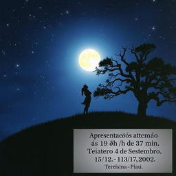 A romantic and atmospheric image for a folder, depicting a couple embracing and kissing atop a hill under a beautifully starry night sky