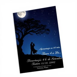 A romantic and atmospheric image for a folder, depicting a couple embracing and kissing atop a hill under a beautifully starry night sky