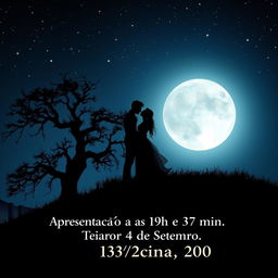 A romantic and atmospheric image for a folder, depicting a couple embracing and kissing atop a hill under a beautifully starry night sky