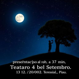 A captivating image of a couple kissing at the top of a hill under a starry night sky