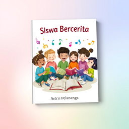 A book cover design for a book titled 'Siswa Bercerita' by Astri Meliana