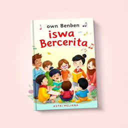 A book cover design for a book titled 'Siswa Bercerita' by Astri Meliana