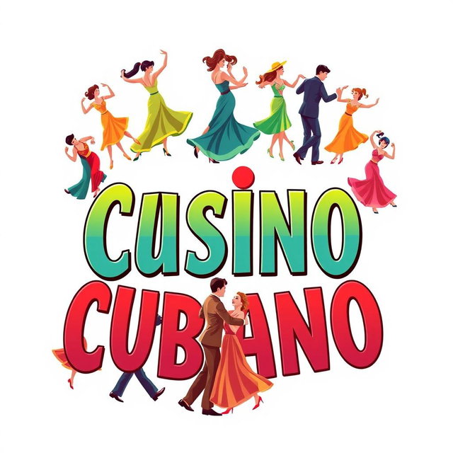 An illustration featuring the words 'Casino Cubano' in a vibrant and bold font