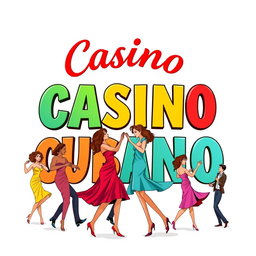 An illustration featuring the words 'Casino Cubano' in bold and colorful letters