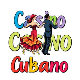 An illustration featuring the words 'Casino Cubano' in a bold, colorful font
