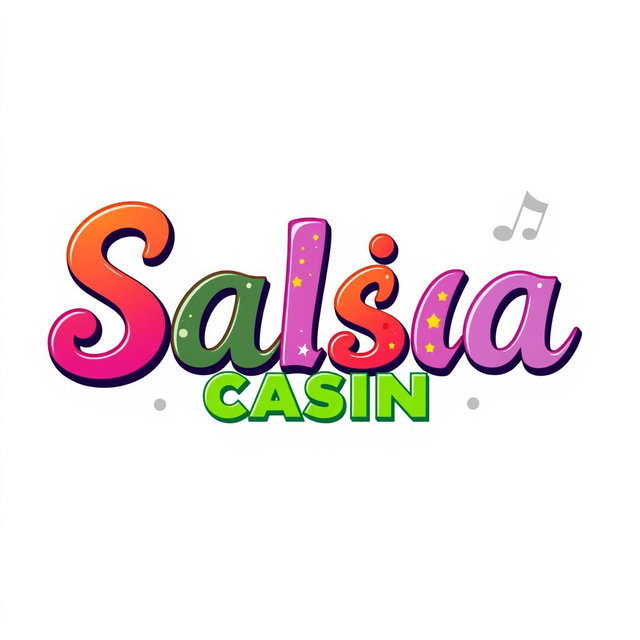A vibrant illustration featuring the bold, stylized text 'Salsa Casino' prominently in the center