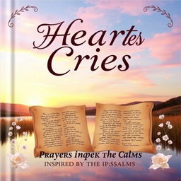 A beautifully designed book cover for 'Heart Cries: Prayers Inspired by the Psalms'