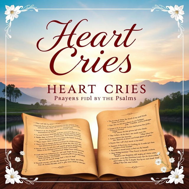 A beautifully designed book cover for 'Heart Cries: Prayers Inspired by the Psalms'