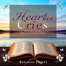 A beautifully designed book cover for 'Heart Cries: Prayers Inspired by the Psalms' by Rinandi Powell