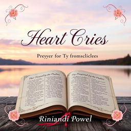 A beautifully designed book cover for 'Heart Cries: Prayers Inspired by the Psalms' by Rinandi Powell