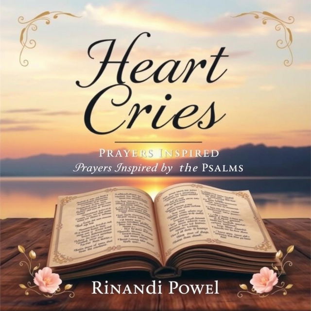 A beautifully designed book cover for 'Heart Cries: Prayers Inspired by the Psalms' by Rinandi Powell