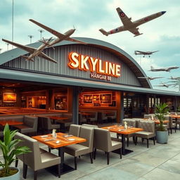 Um restaurante temático de aviação chamado ‘Skyline Hangar 88’