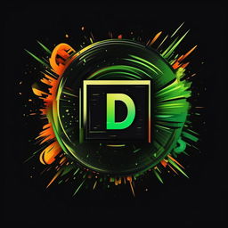 Redefine the 'BDE' logo, keeping it vibrant and energetic, but in a streamlined vector-graphic style, using dominant tones of black and green.