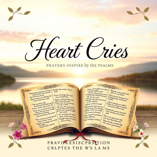 A beautifully designed book cover for 'Heart Cries: Prayers Inspired by the Psalms'