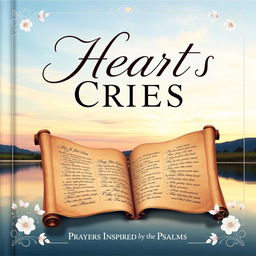 A beautifully designed book cover for 'Heart Cries: Prayers Inspired by the Psalms'