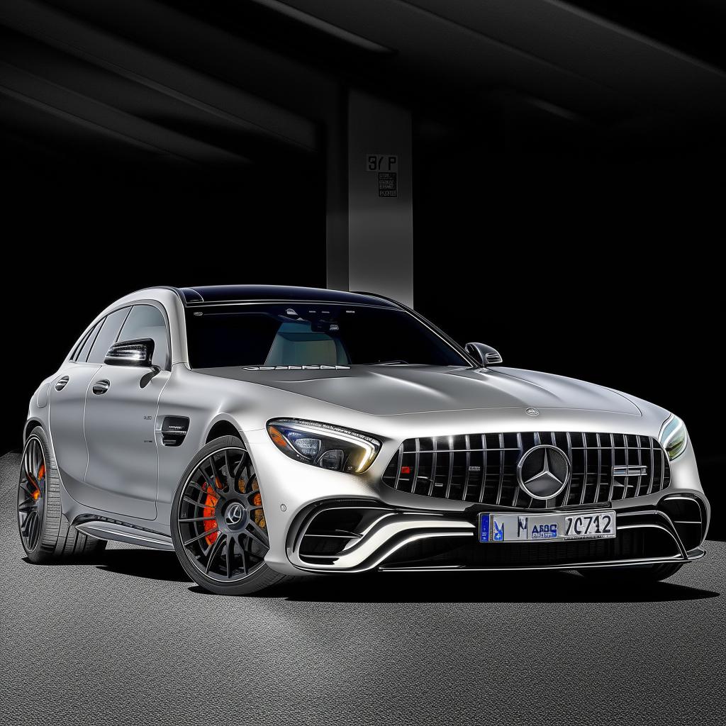 A sleek, high-performance Mercedes AMG in brilliant silver, boasting its unique aerodynamic structure and the signature AMG grille.