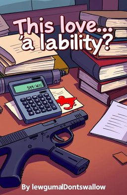 A cartoonish book cover for the title "This love