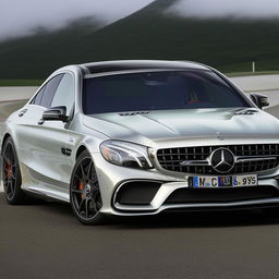 A sleek, high-performance Mercedes AMG in brilliant silver, boasting its unique aerodynamic structure and the signature AMG grille.