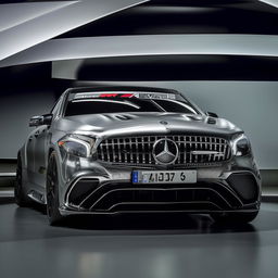 A sleek, high-performance Mercedes AMG in brilliant silver, boasting its unique aerodynamic structure and the signature AMG grille.