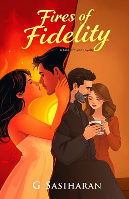 A book cover illustration for 'Fires of Fidelity: A Tale of Lust and Loyalty'