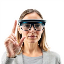 An automatic sign language translation system utilizing artificial intelligence and augmented reality glasses, showcasing a sleek, modern design