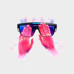 An intelligent automatic sign language translation system in action, utilizing advanced AI technology and augmented reality glasses