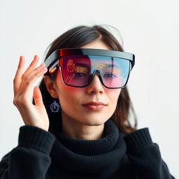 An intelligent automatic sign language translation system in action, utilizing advanced AI technology and augmented reality glasses