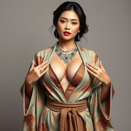 A full-body portrait of a 25-year-old Chinese supermodel, exuding seduction and class