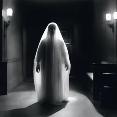 In the horror movie, the afterimage of the ghostly figure lingered in the minds of the audience long after the film ended.