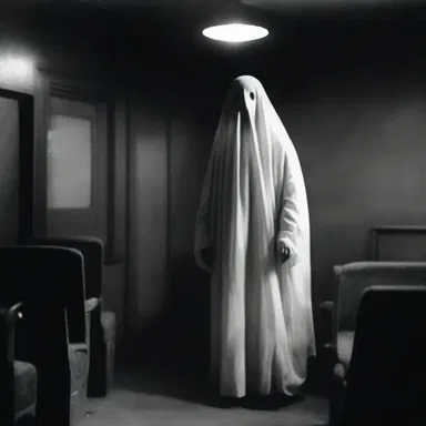 In the horror movie, the afterimage of the ghostly figure lingered in the minds of the audience long after the film ended.