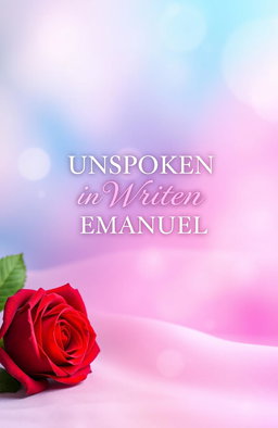 A vibrant and artistic background featuring soft pink and blue colors blending harmoniously