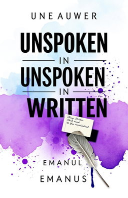 A visually striking cover page for a book titled "UNSPOKEN IN WRITTEN: EMANUAL"
