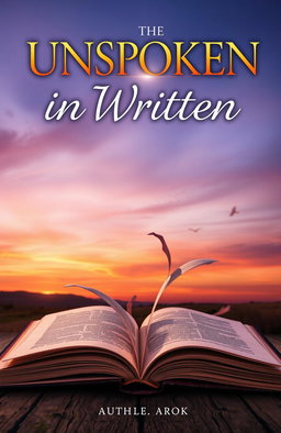 A captivating and artistic cover page design for a book titled 'UNSPOKEN IN WRITTEN: EMANUAL'