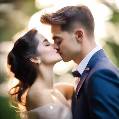 As they shared a passionate kiss, the afterimage of their love lingered, illuminating their hearts with warmth and affection.