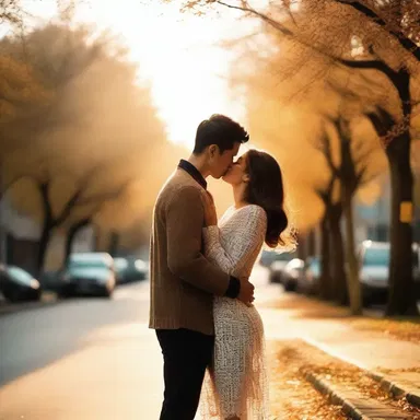 As they shared a passionate kiss, the afterimage of their love lingered, illuminating their hearts with warmth and affection.