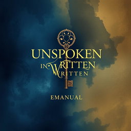 A striking and elegant cover page design for a book titled 'UNSPOKEN IN WRITTEN: EMANUAL'