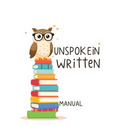 A charming and whimsical cover page design for a book titled 'UNSPOKEN IN WRITTEN: EMANUAL'