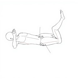 An educational illustration depicting a human figure in a lateral position, lying on their side