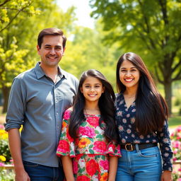 A warm and loving family portrait containing a girl named Sania with her mother and father