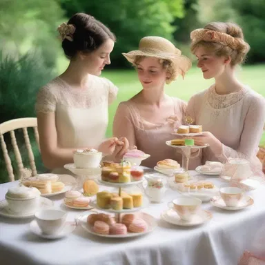 In Jane Austen's famous novel, Emma, the characters often engage in afternoon tea parties, gossiping and indulging in delicious cakes and tea.