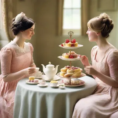 In Jane Austen's famous novel, Emma, the characters often engage in afternoon tea parties, gossiping and indulging in delicious cakes and tea.