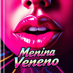 A captivating close-up of a pair of luscious lips, both richly coated in glossy pink lipstick, radiating a bold and vibrant color