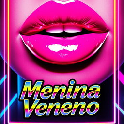 A captivating close-up of a pair of luscious lips, both richly coated in glossy pink lipstick, radiating a bold and vibrant color